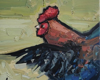 Rooster Oil Painting | Whimsical Impressionist Décor