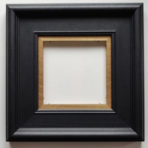 Black Wooden Heavy Frame For 8x8 Inch Canvas (202mmx202mm) | Gold Slip