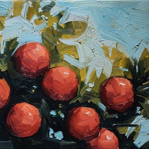 Orange Tree Oil Painting | Fruit Wall Decor