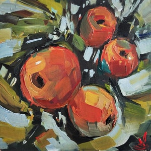 Peach Tree Oil Painting | Kitchen Wall Art