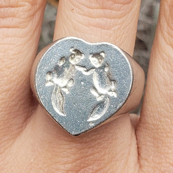 Otter love wax seal signet ring