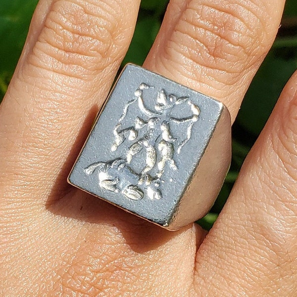 Lamashtu wax seal signet ring