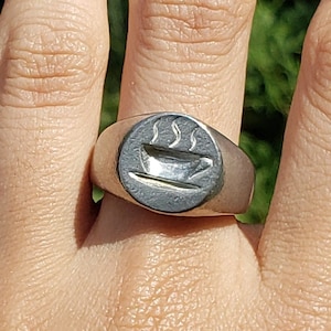 cuppa coffee wax seal signet ring