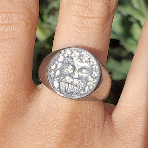 Bacchus wax seal signet ring