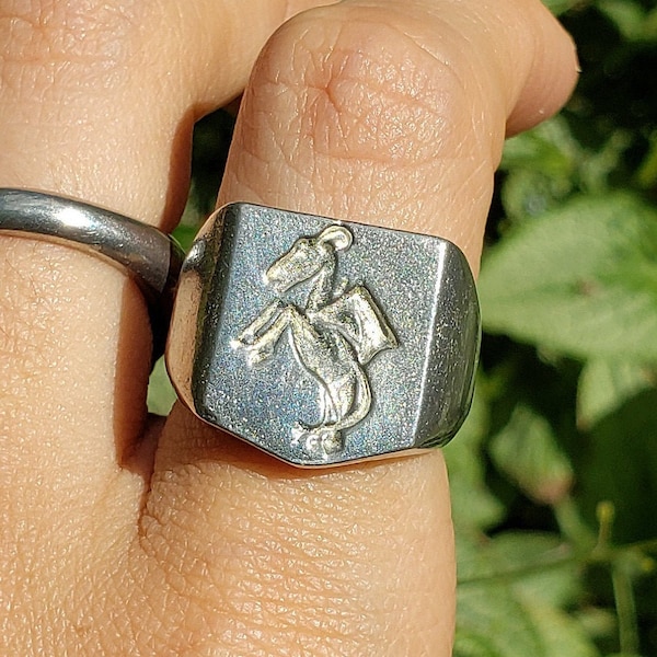 Jersey devil wax seal signet ring