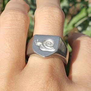 Snail wax seal signet ring
