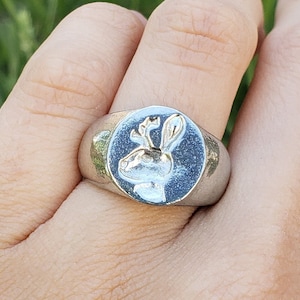 Jackalope wax seal signet ring