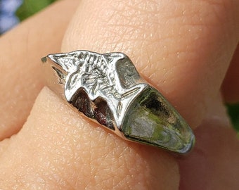 Ichthyosaur fossil wax seal signet ring