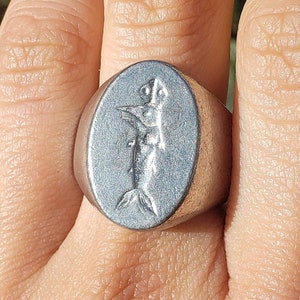 Holy mackerel wax seal signet ring