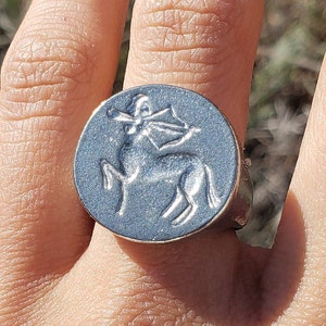 Centaur archer wax seal signet ring