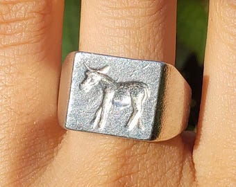 Donkey wax seal signet ring