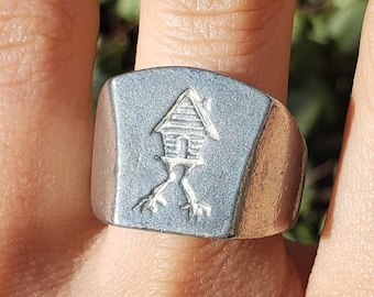 Chickenleg hut wax seal signet ring