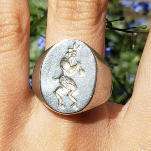 Sir satyr wax seal signet ring