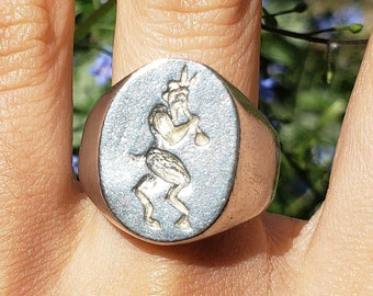 Sir satyr wax seal signet ring