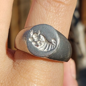 Cornucopia wax seal signet ring