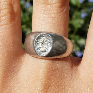 Tragedy wax seal signet ring