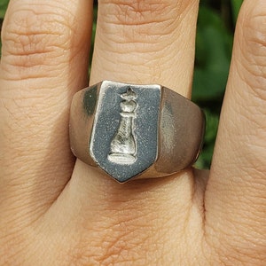 King chess piece wax seal signet ring