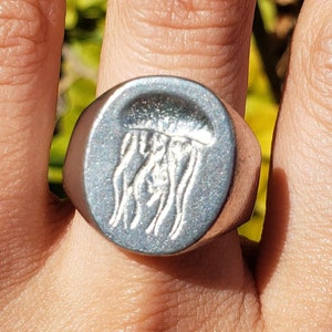 Jellyfish wax seal signet ring