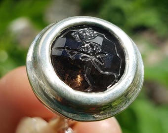 Smokey quartz checkerboard rock star pendant