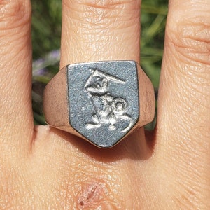Knight mouse wax seal signet ring