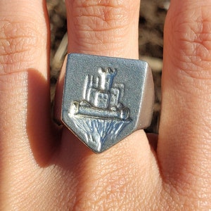 Sky castle wax seal signet ring