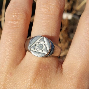 Squaring the circle alchemy wax seal signet ring