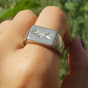 Mackerel wax seal signet ring