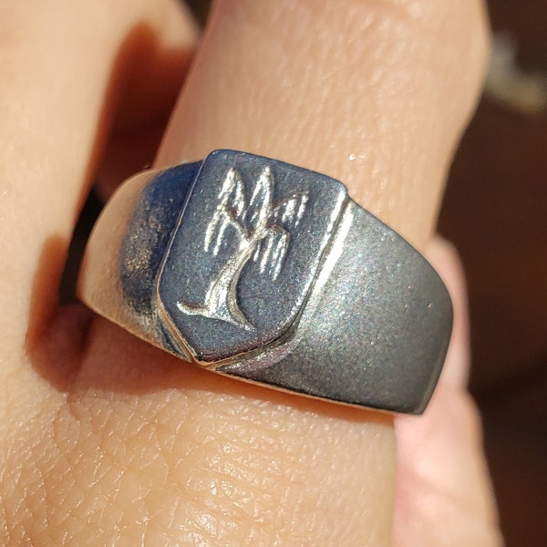 Anillo de sello con sello de cera de sauce