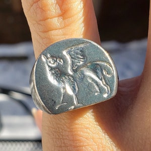 Griffin wax seal signet ring