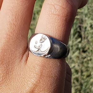 Alien princess wax seal signet ring