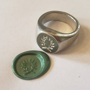 Laurel wreath wax seal signet ring