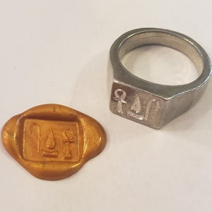 Ankh wedja seneb wax seal signet ring