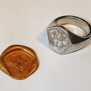 body builder wax seal signet ring