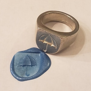 Umbrella wax seal signet ring