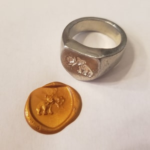 American Pika wax seal signet ring