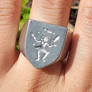 Juggler wax seal signet ring