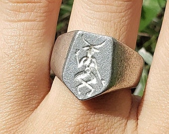 baphomet wax seal signet ring