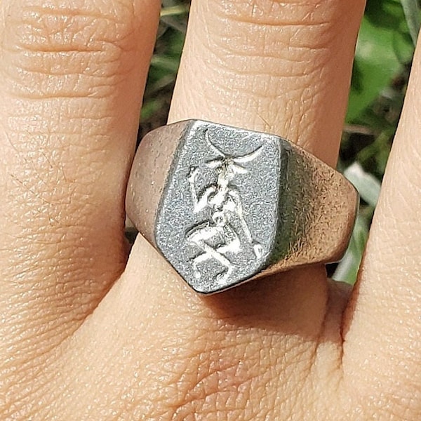 baphomet wax seal signet ring