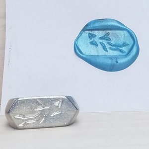 Tribal Shark wax seal signet ring
