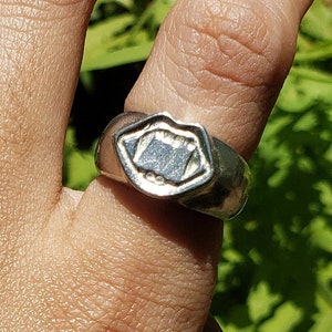 Vampire bite wax seal signet ring