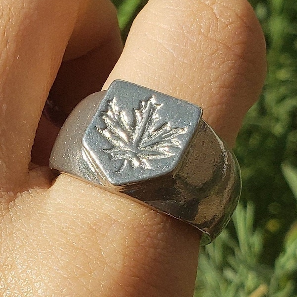 maple leaf wax seal signet ring