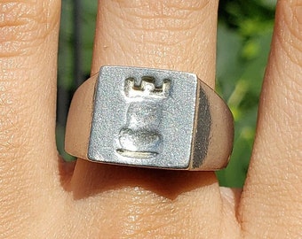 Rook chess piece wax seal signet ring