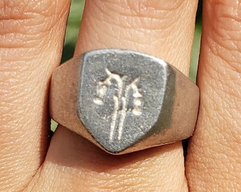 Anillo de sello de cera con forma de flor de pipa fantasma