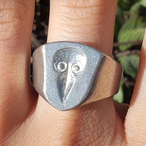 Plague doctor mask wax seal signet ring