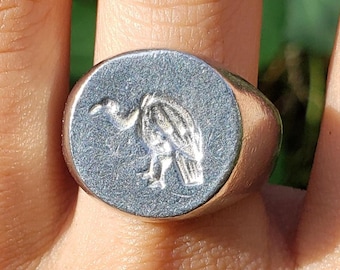 Vulture wax seal signet ring