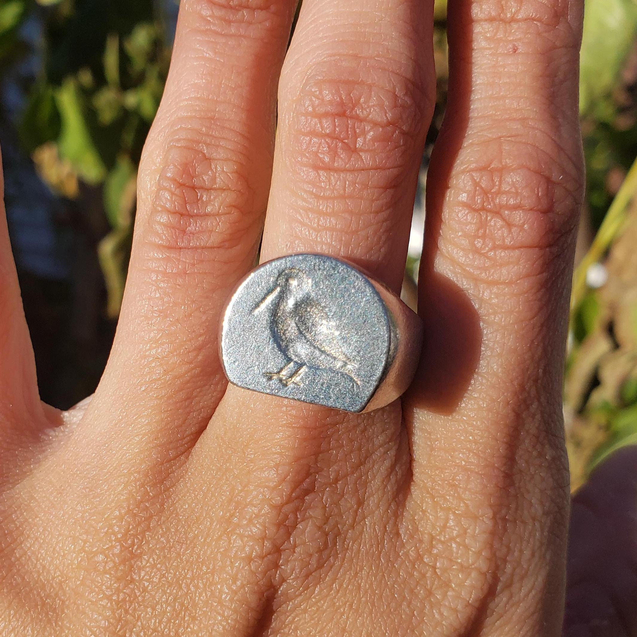 Woodcock wax seal signet ring