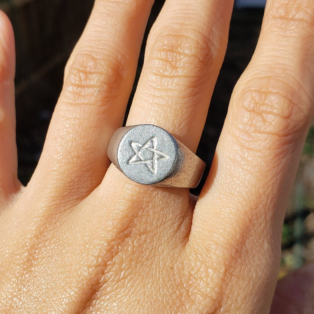 Pentagram Wax Seal Signet Ring - Etsy