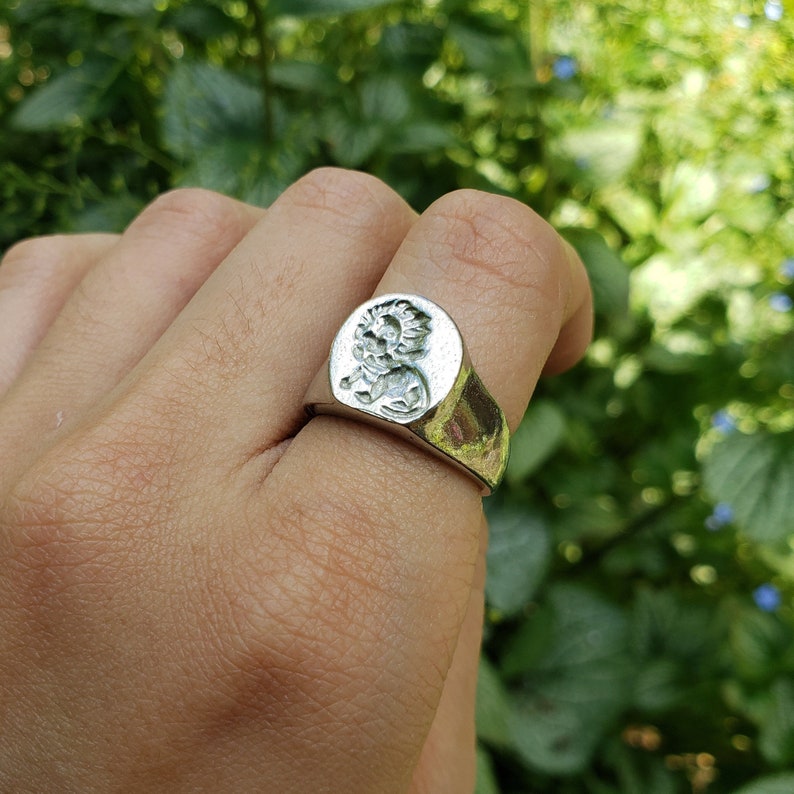 Lion Wax Seal Ring Etsy