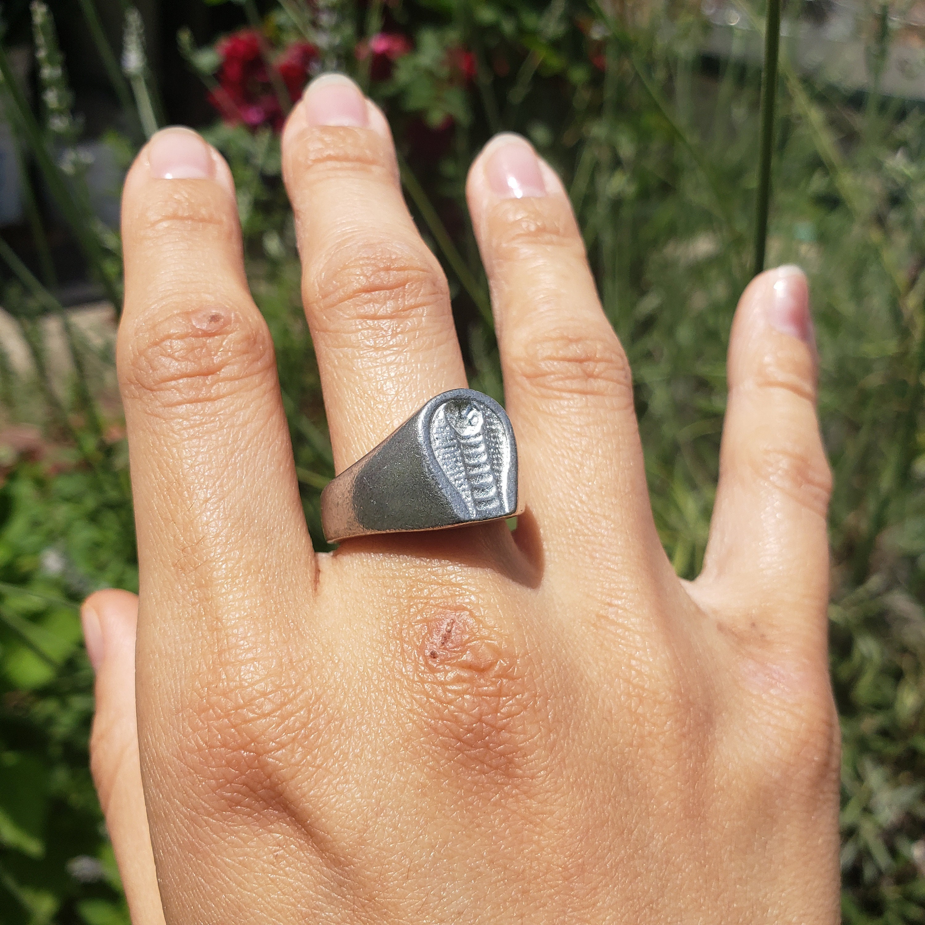 573248 Cobra Face Wax Seal Signet Ring - Etsy