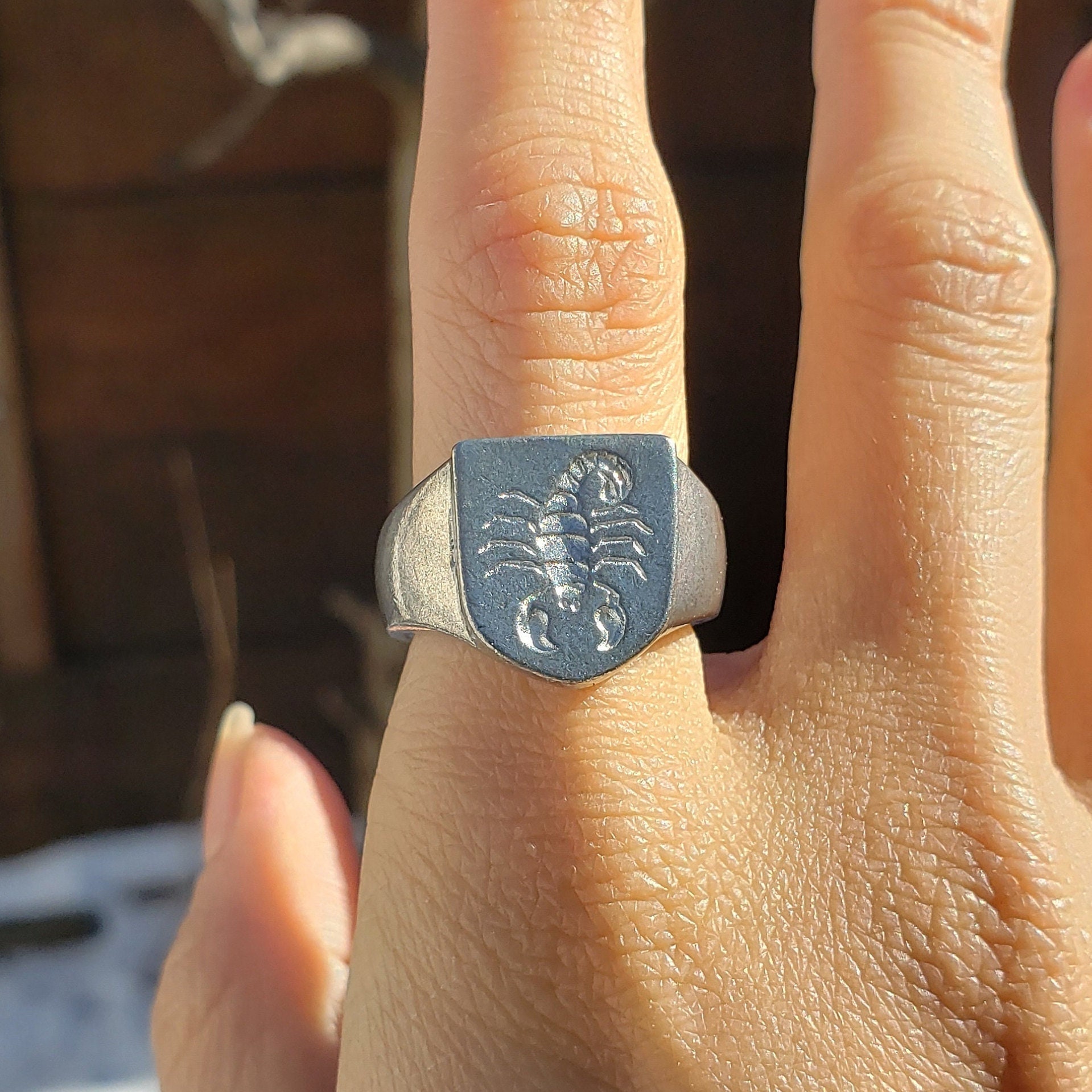Scorpion signet ring sale